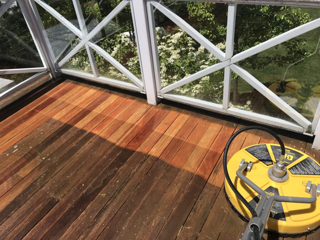 brightening the surface of a dirty deck